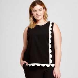 Victoria Beckham for Target 3X Twill Scallop Tank